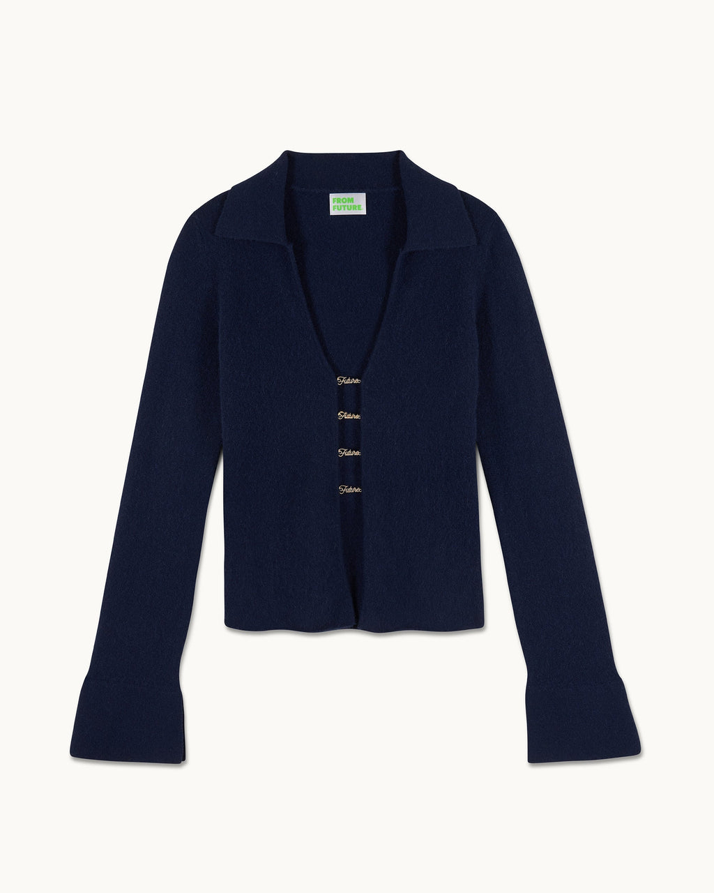 Pull Col Polo Bijoux Future - Navy - Femme