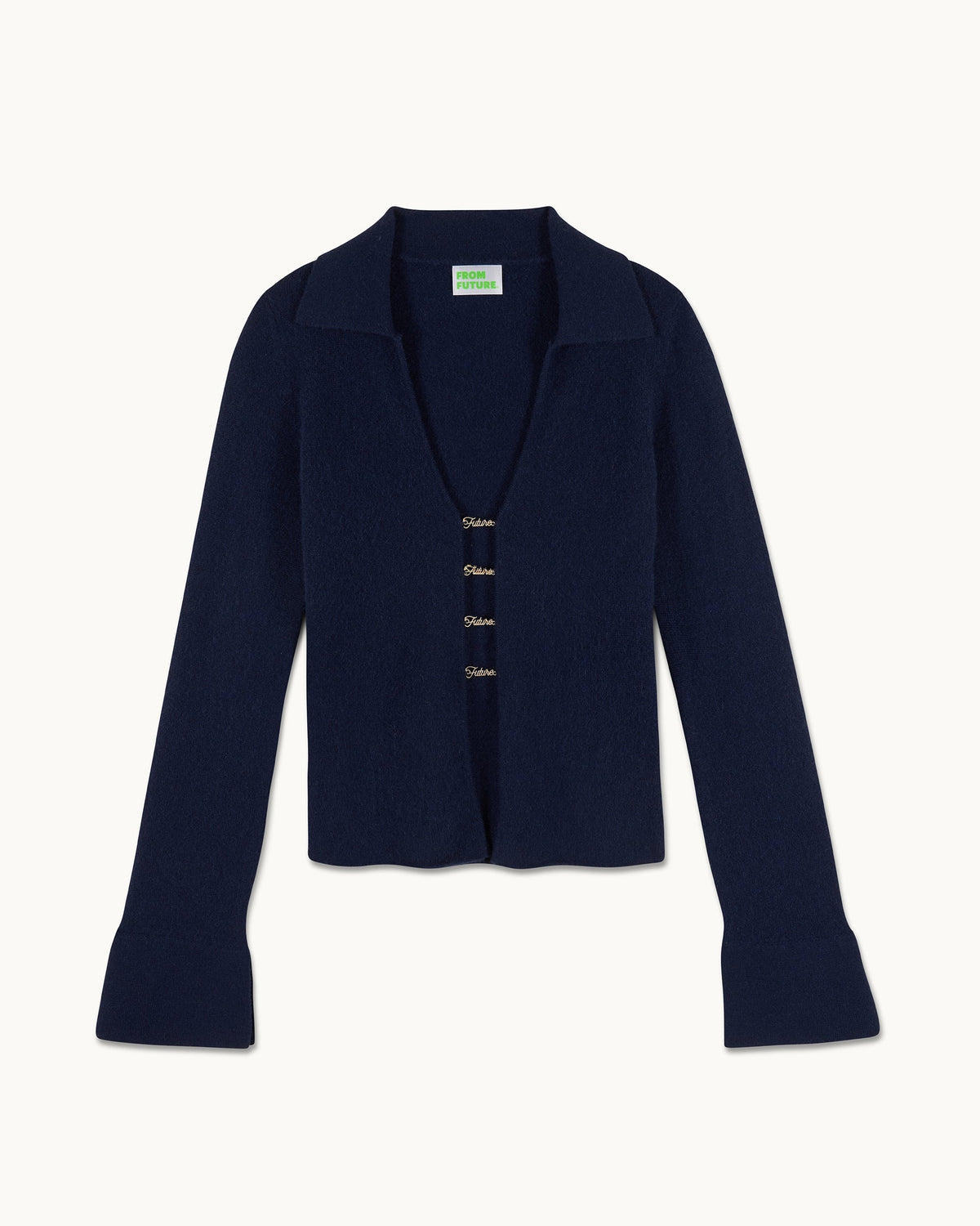 Pull Col Polo Bijoux Future - Navy - Femme