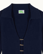 Pull Col Polo Bijoux Future - Navy - Femme