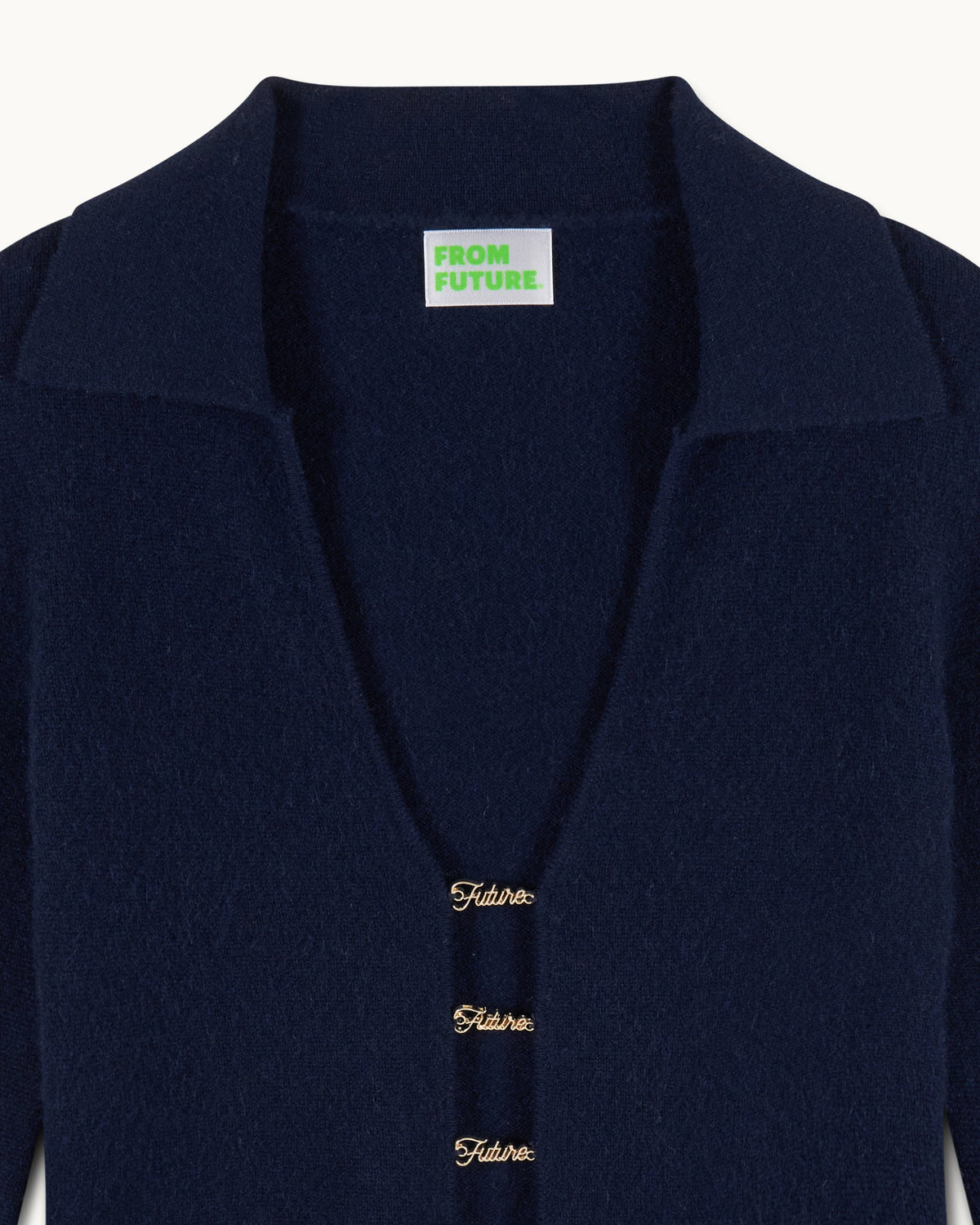 Pull Col Polo Bijoux Future - Navy - Femme