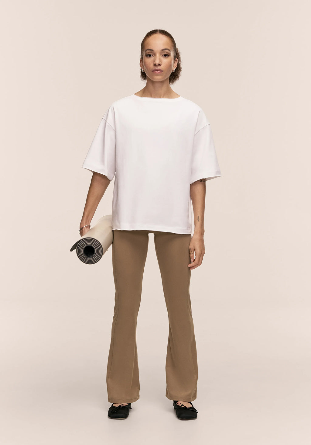 Soft Touch Flared Pants - Light Khaki