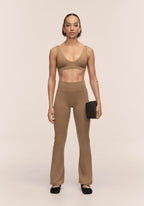 Soft Touch Flared Pants - Light Khaki