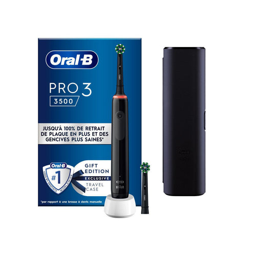 Oral-B Pro 3500 Cross Action - Negro + Estuche de viaje + 1 cepillo