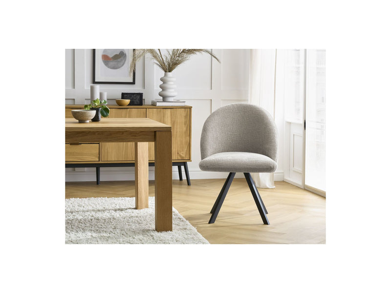 Lot De 2 Chaises Lalie - Tissu Texturé Et Pieds Étoile - Beige