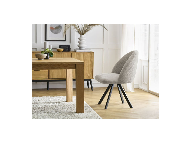 Lot De 4 Chaises Lalie - Tissu Texturé Et Pieds Étoile - Beige