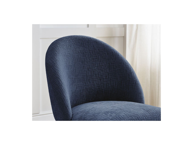 Lot De 4 Chaises Lalie - Tissu Texturé Et Pieds Étoile - Bleu Foncé