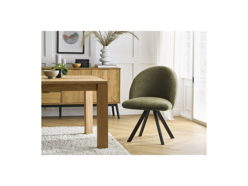 Lot De 2 Chaises Lalie - Tissu Texturé Et Pieds Étoile - Vert