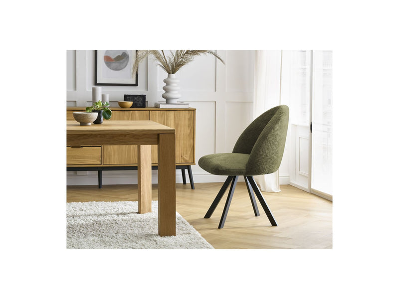 Lot De 2 Chaises Lalie - Tissu Texturé Et Pieds Étoile - Vert