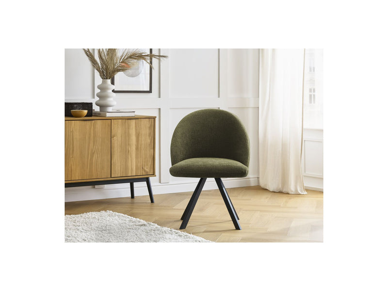 Lot De 2 Chaises Lalie - Tissu Texturé Et Pieds Étoile - Vert