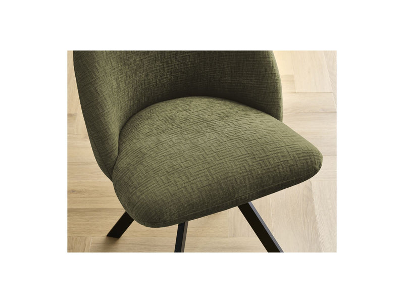 Lot De 2 Chaises Lalie - Tissu Texturé Et Pieds Étoile - Vert