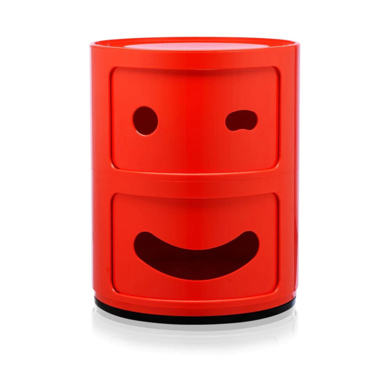 Table De Chevet 2 Tiroirs Rouge Componibili Smile Occhiolino - Kartell