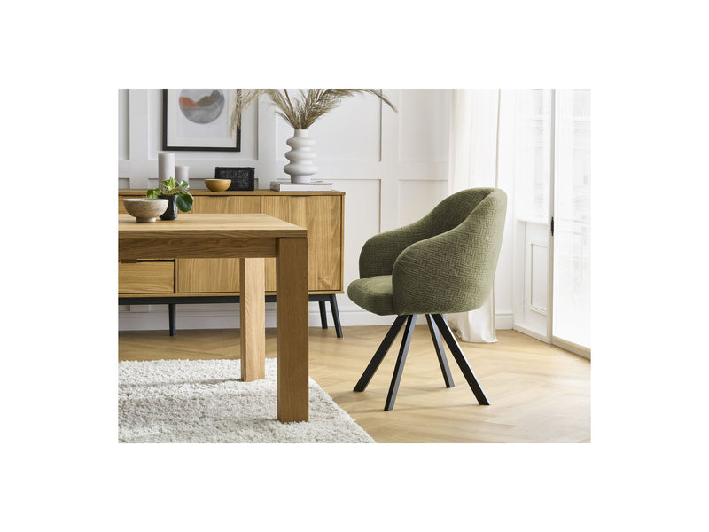 Lot De 2 Chaises Sophie - Tissu Texturé Et Pieds Étoile - Vert