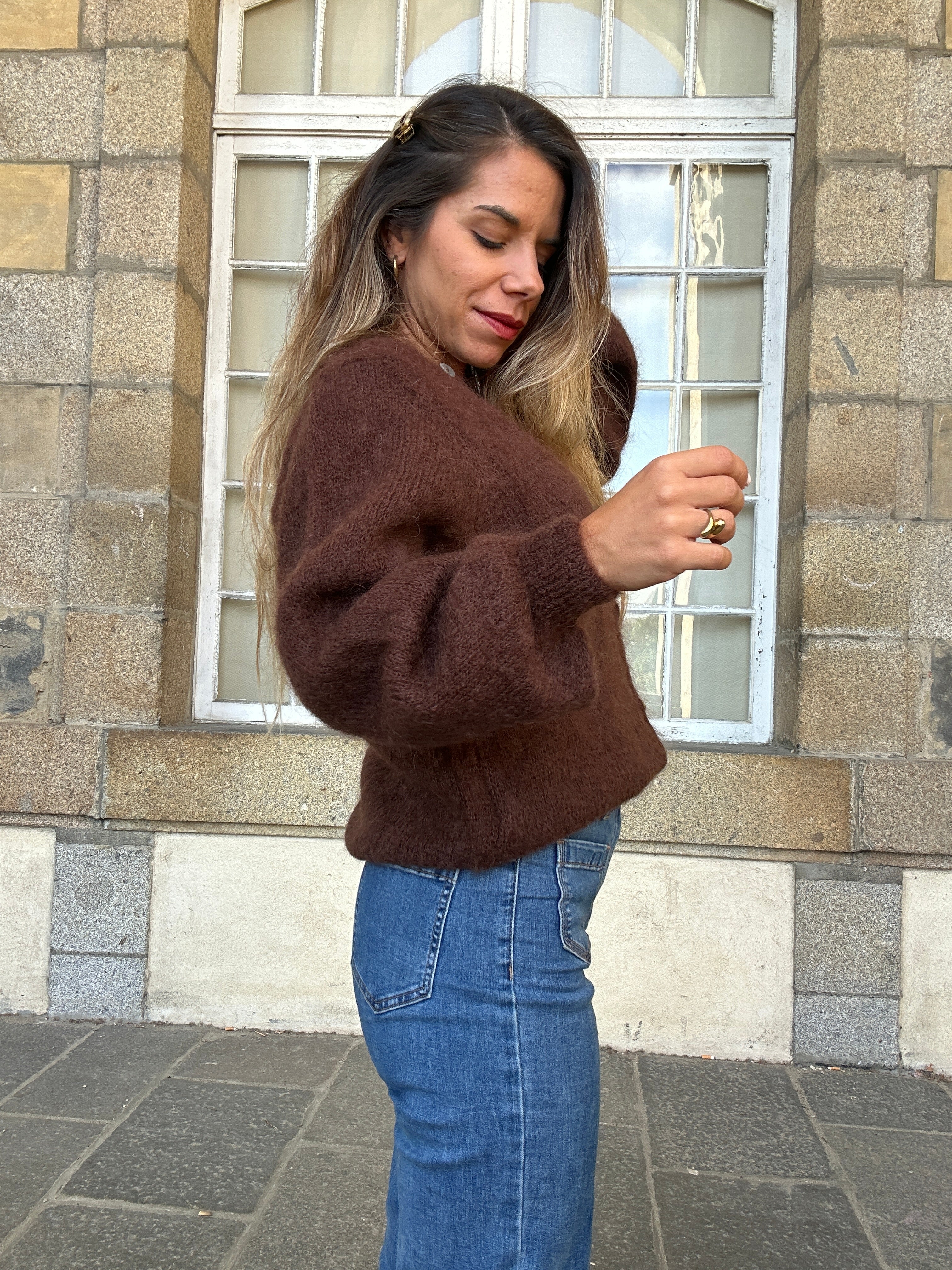 Maille en laine Bianca chocolat