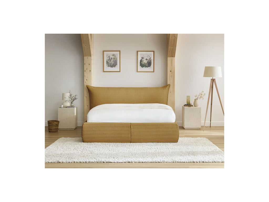 Jade - Storage Bed with Pillow-Effect Headboard - Soft Wide-Ribbed Corduroy