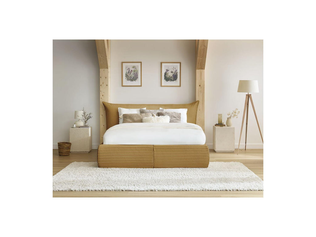 Jade - Storage Bed with Pillow-Effect Headboard - Soft Wide-Ribbed Corduroy