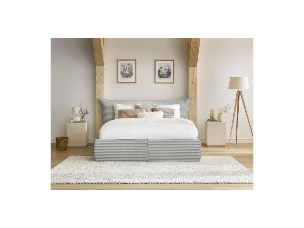 Jade - Storage Bed with Pillow-Effect Headboard - Soft Wide-Ribbed Corduroy