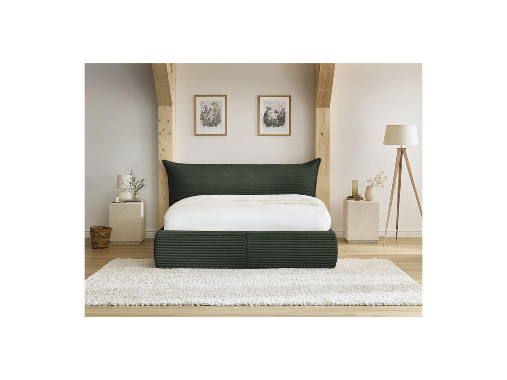 Jade - Storage Bed with Pillow-Effect Headboard - Soft Wide-Ribbed Corduroy
