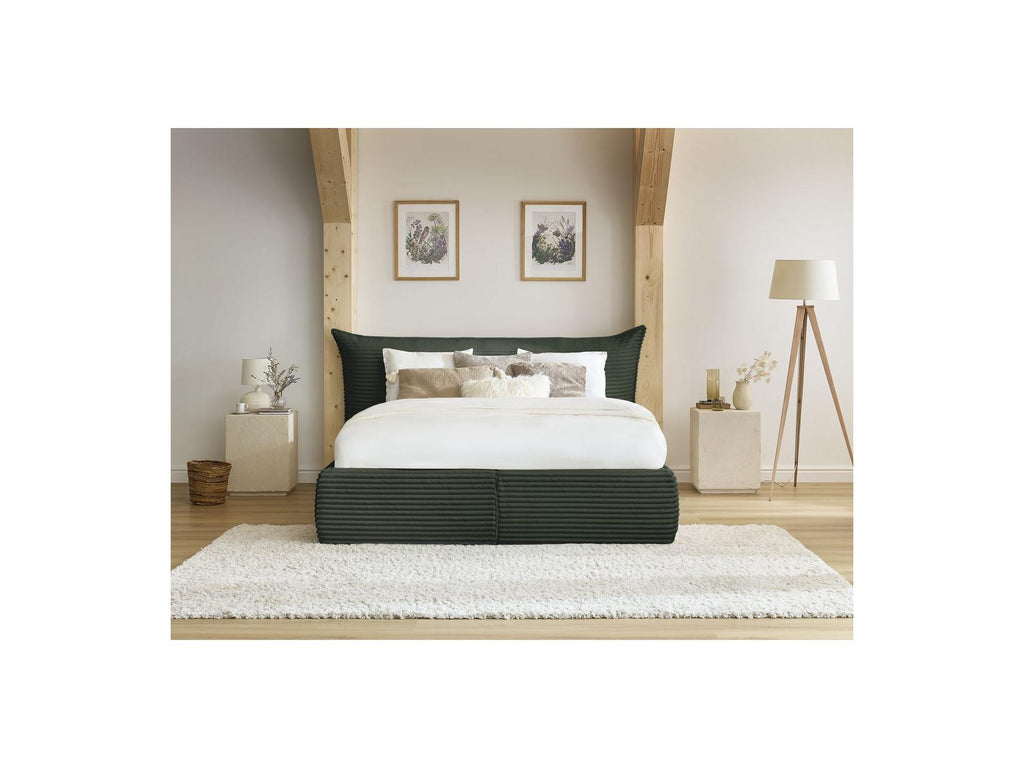 Jade - Storage Bed with Pillow-Effect Headboard - Soft Wide-Ribbed Corduroy
