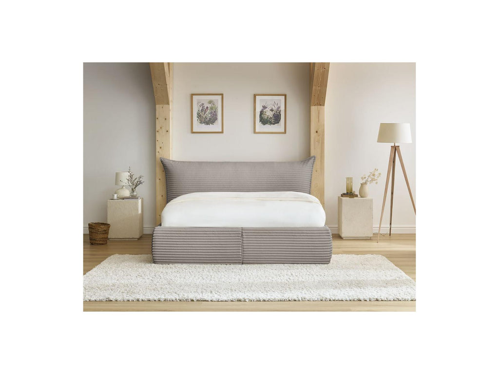 Jade - Storage Bed with Pillow-Effect Headboard - Soft Wide-Ribbed Corduroy