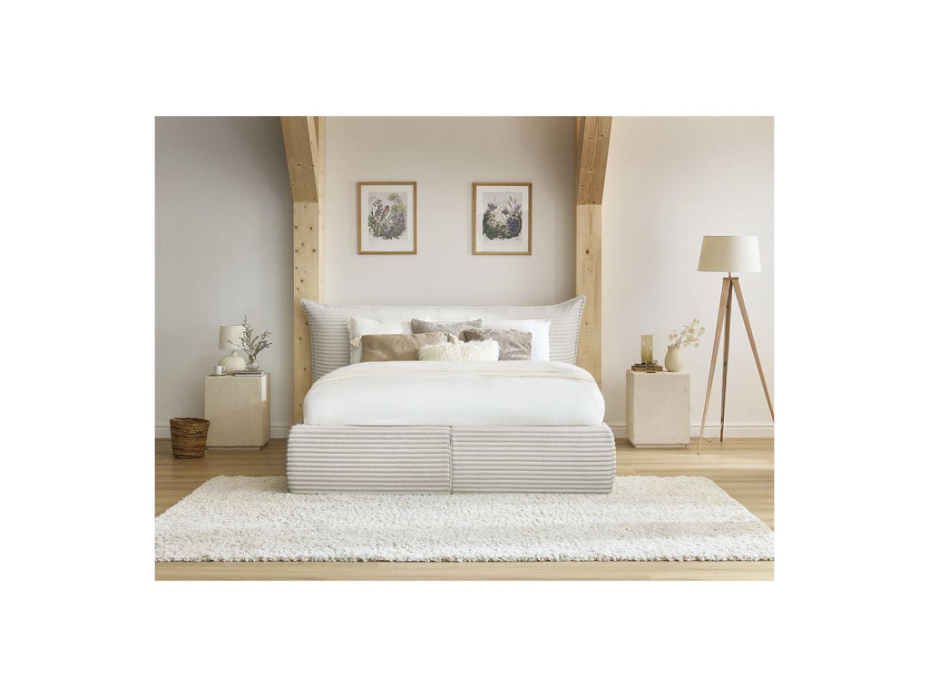Jade - Storage Bed with Pillow-Effect Headboard - Soft Wide-Ribbed Corduroy