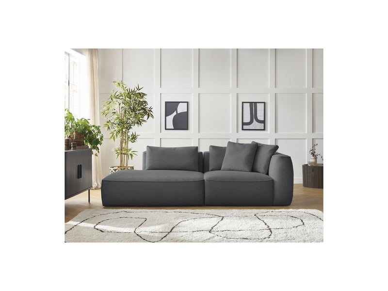 Canapé Droit Fixe 3 Places - Leopold - Velours Côtelé - Angle Gauche