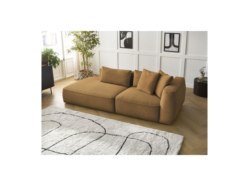 Canapé Droit Fixe 3 Places - Leopold - Velours Côtelé - Angle Gauche