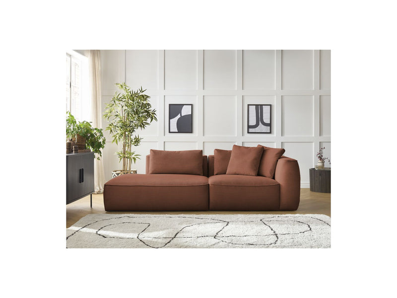 Canapé Droit Fixe 3 Places - Leopold - Velours Côtelé - Angle Gauche