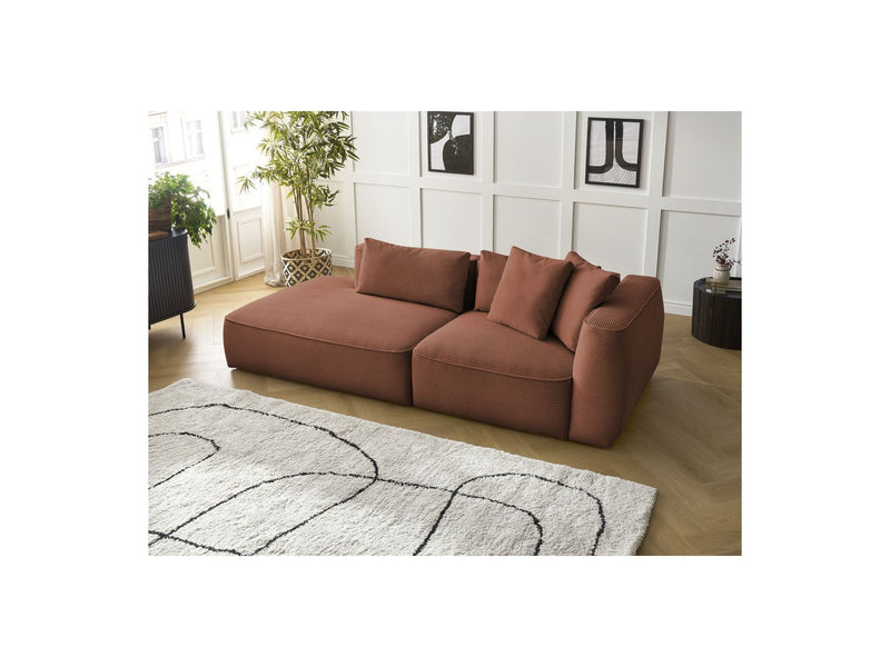 Canapé Droit Fixe 3 Places - Leopold - Velours Côtelé - Angle Gauche