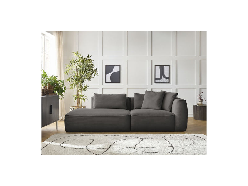 Canapé Droit Fixe 3 Places - Leopold - Velours Côtelé - Angle Gauche