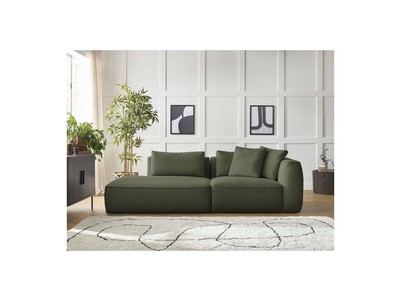 Canapé Droit Fixe 3 Places - Leopold - Velours Côtelé - Angle Gauche