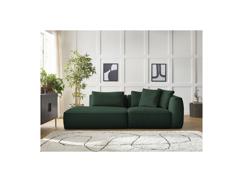 Canapé Droit Fixe 3 Places - Leopold - Velours Côtelé - Angle Gauche