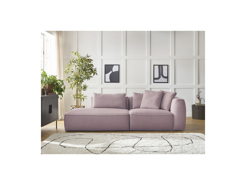 Canapé Droit Fixe 3 Places - Leopold - Velours Côtelé - Angle Gauche