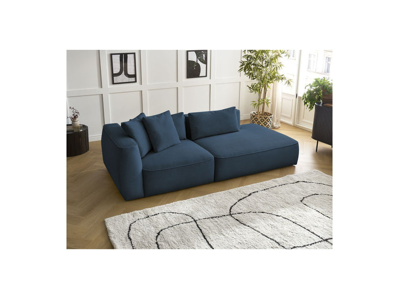 Canapé Droit Fixe 3 Places - Leopold - Velours Côtelé - Angle Droit