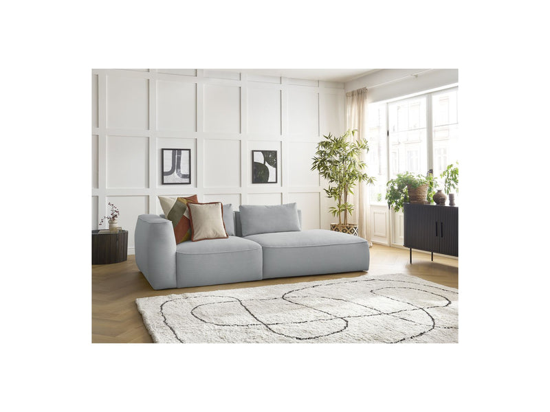 Canapé Droit Fixe 3 Places - Leopold - Velours Côtelé - Angle Droit