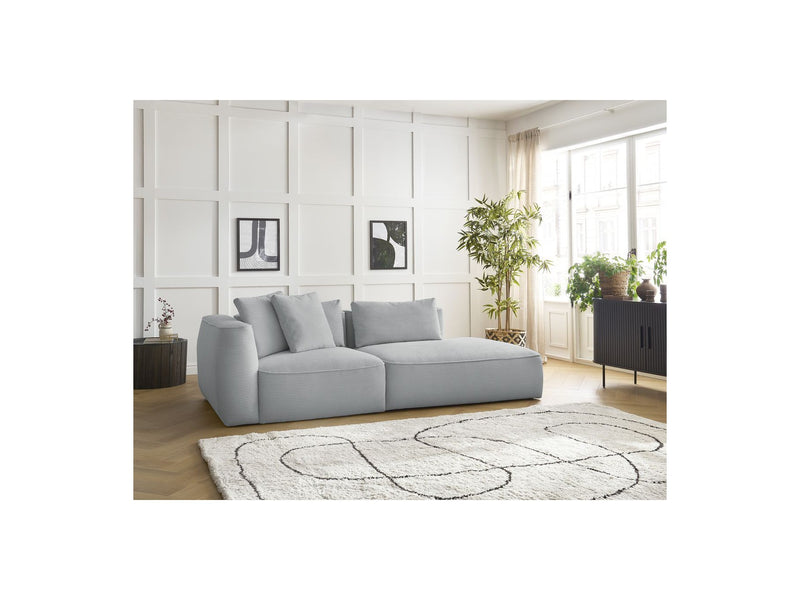 Canapé Droit Fixe 3 Places - Leopold - Velours Côtelé - Angle Droit