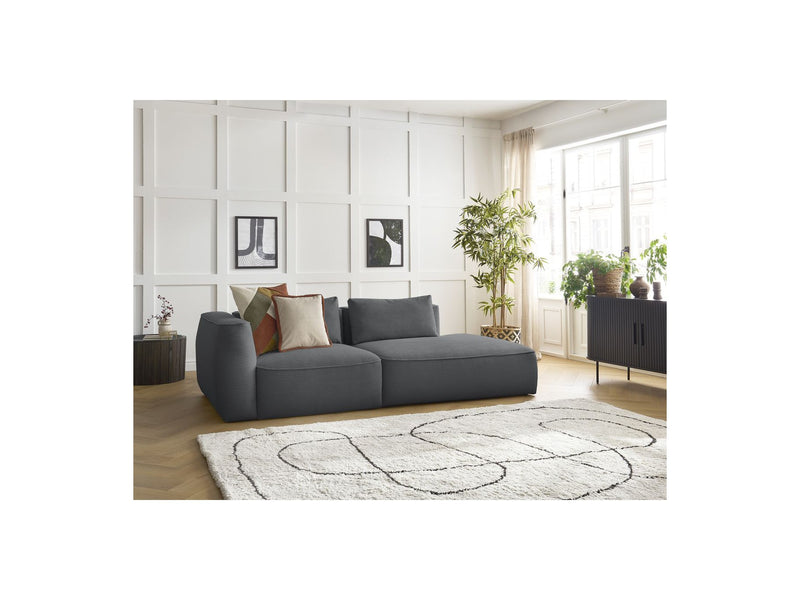 Canapé Droit Fixe 3 Places - Leopold - Velours Côtelé - Angle Droit