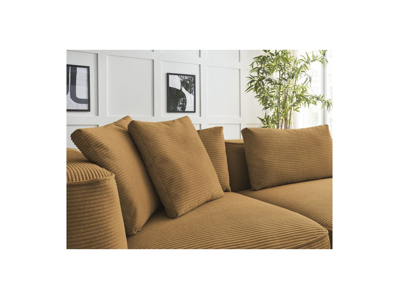 Canapé Droit Fixe 3 Places - Leopold - Velours Côtelé - Angle Droit