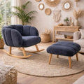 Lotus - Set Fauteuil & Pouf (2 Pièces) - Anthracite