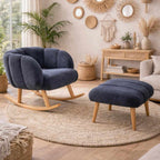 Lotus - Set Fauteuil & Pouf (2 Pièces) - Anthracite