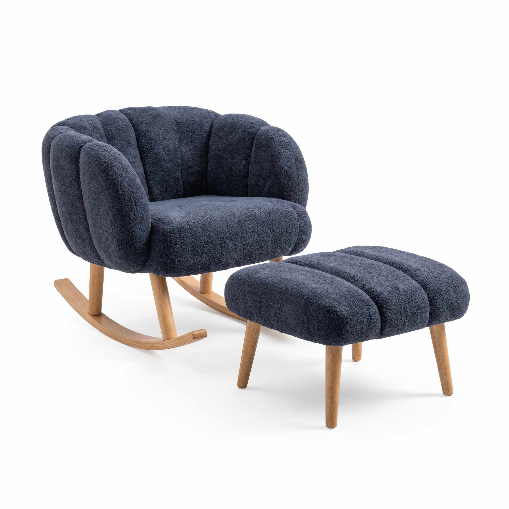 Lotus - Set Fauteuil & Pouf (2 Pièces) - Anthracite