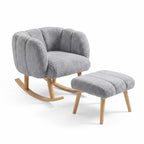 Lotus - Armchair & Pouffe Set (2 Pieces) - Grey