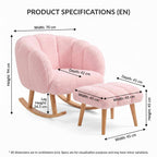 Lotus - Set Fauteuil & Pouf (2 Pièces) - Rose