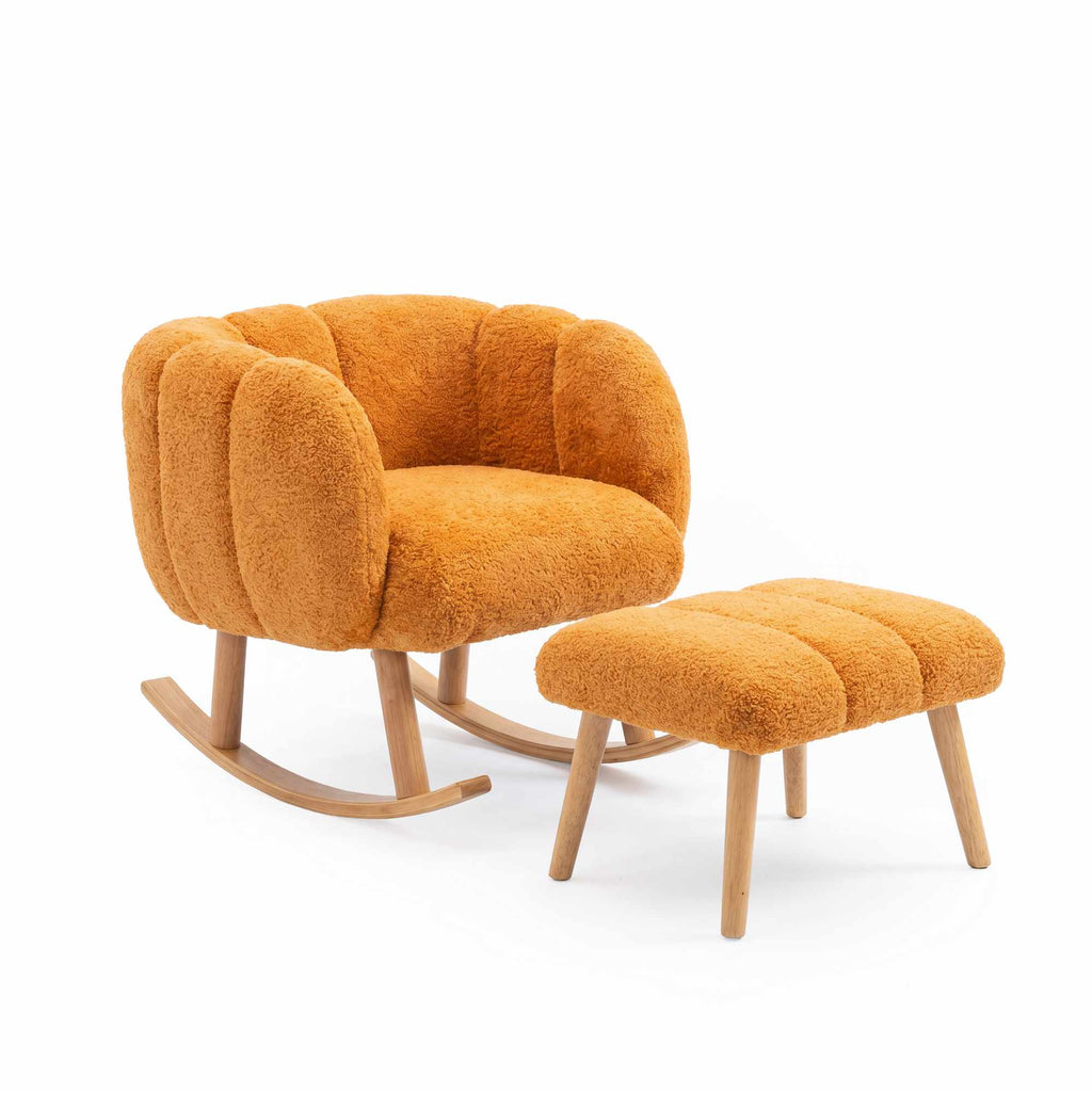 Lotus - Set Fauteuil & Pouf (2 Pièces) - Orange