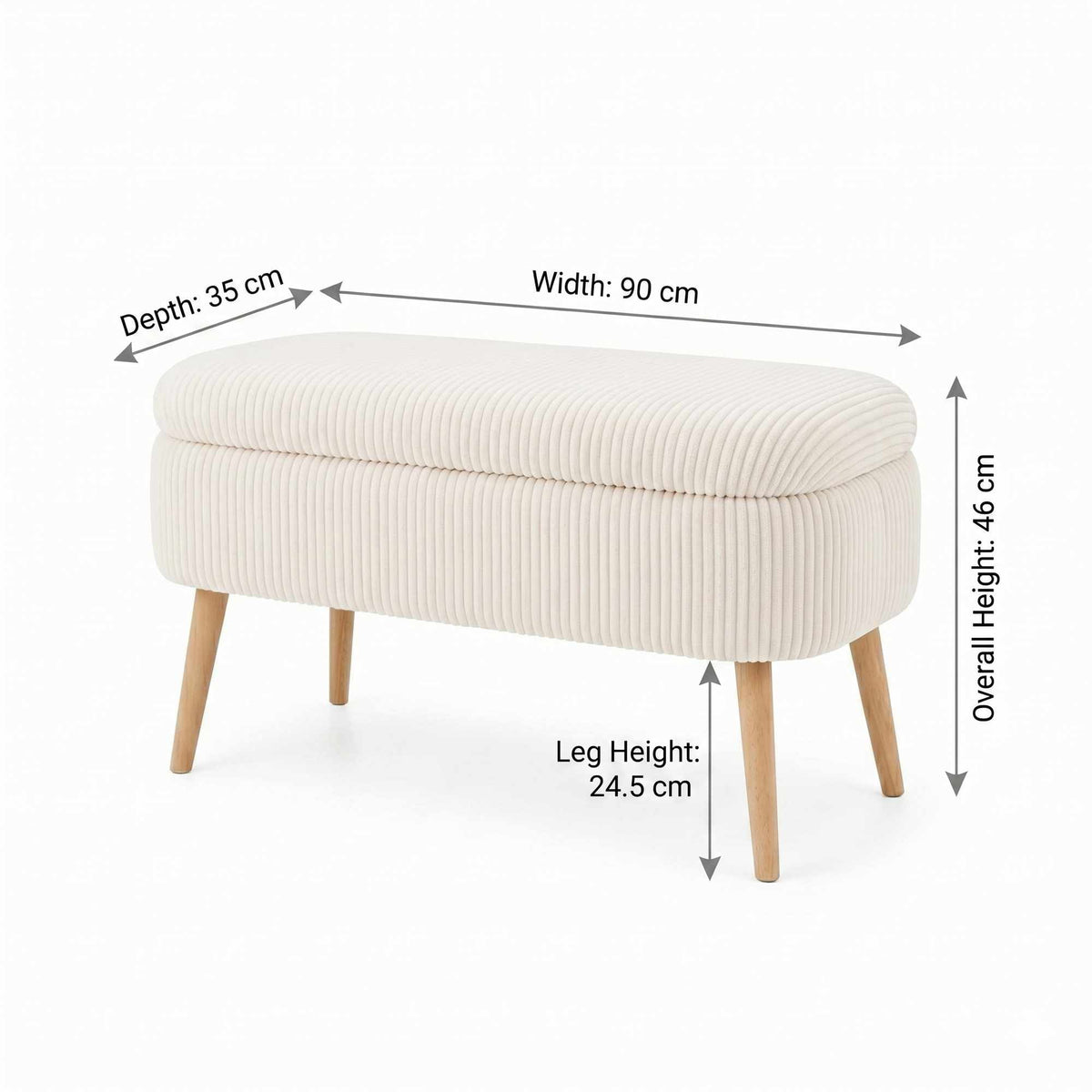 Oslo Linen - Pouffe - Cream