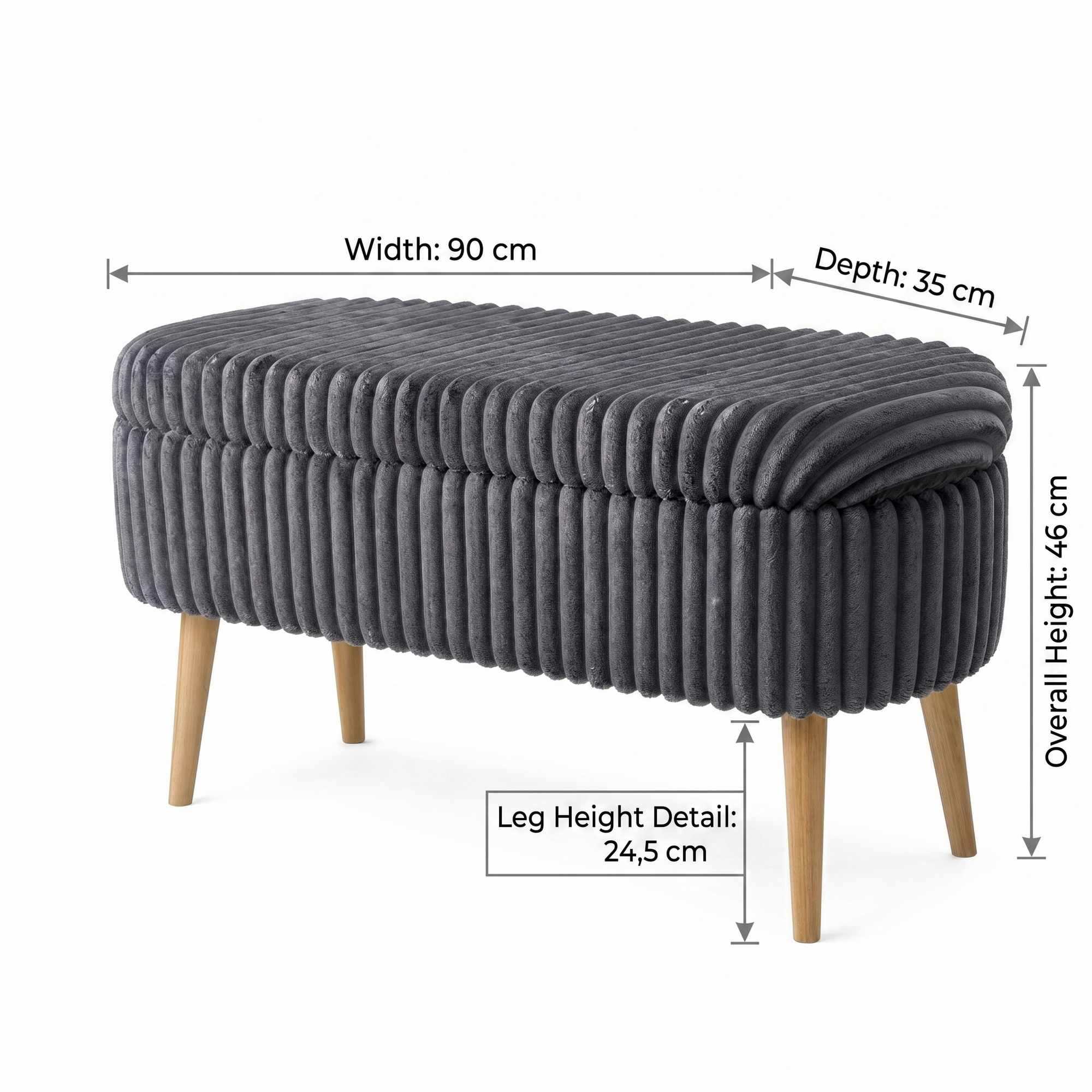 Oslo Linen - Puf - Toscano Anthracite