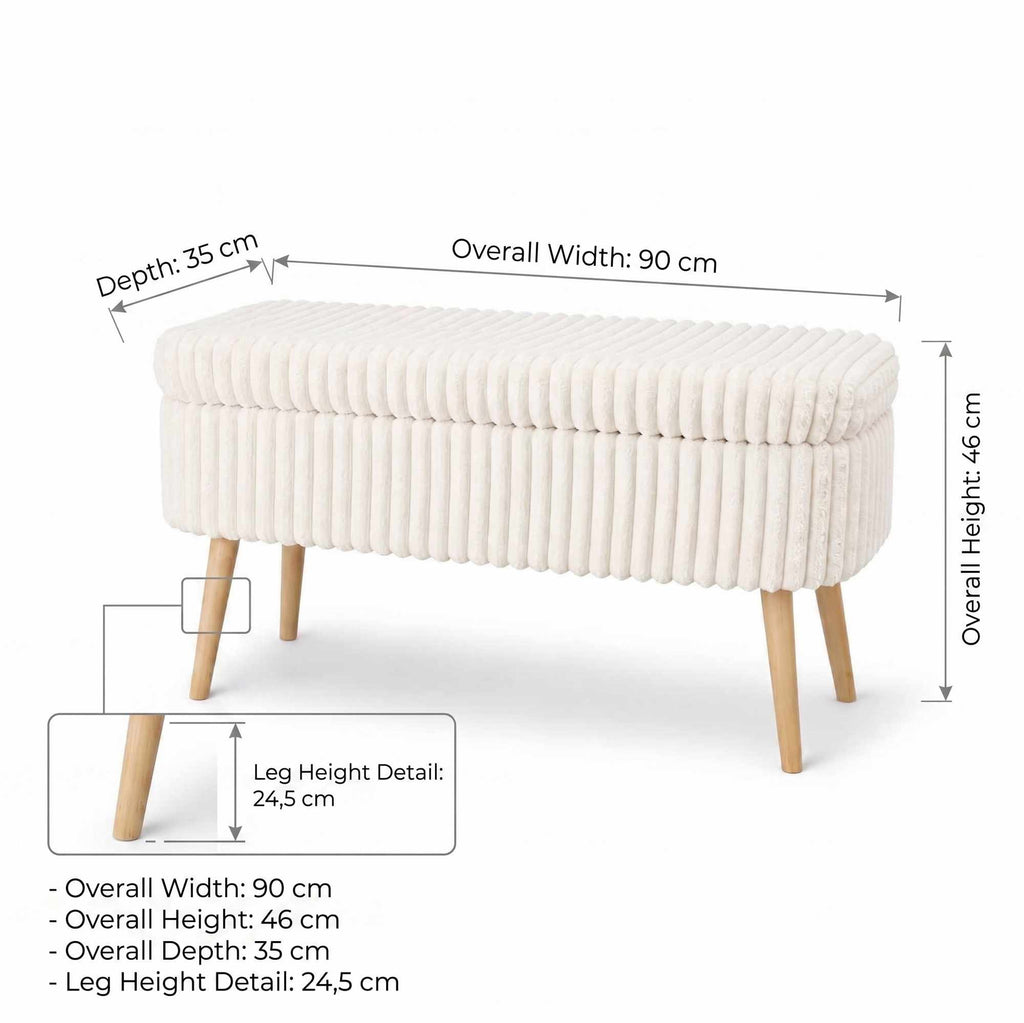 Oslo Linen - Ottoman - Cream Toscano