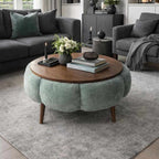 Papatya 60 - Coffee Table - Green/Walnut