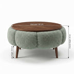 Papatya 60 - Coffee Table - Green/Walnut
