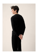Ensemble Pyjama Haut Et Pantalon En Coton - Noir