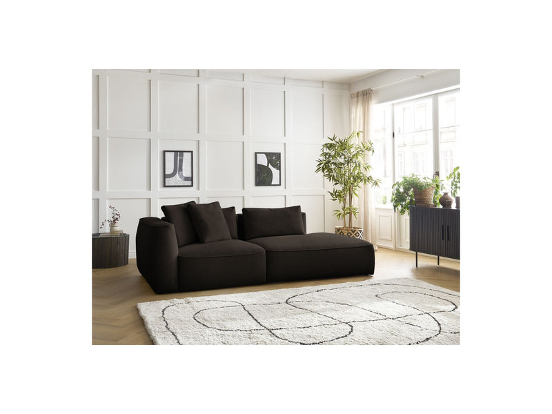 Canapé Droit Fixe 3 Places - Leopold - Velours Côtelé - Angle Droit